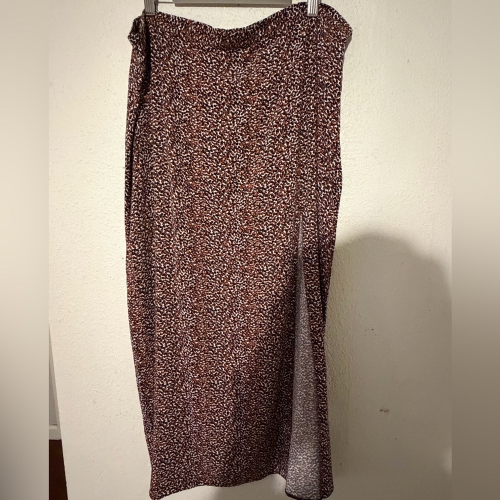 ASOS Brown and White Patterned Maxi Skirt